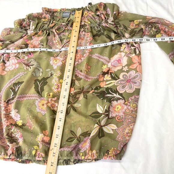 SOHO JEANS NY&CO | Women's Floral Blouse| Floral Sheer Top Size Medium - Picture 11 of 14